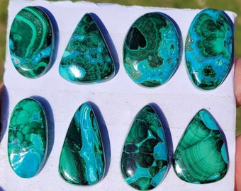 1 Piece 24-29mm Malachite minor Chrysocolla  Freeform Flat Back Gemstone Cabochon Multiple Choice Listing