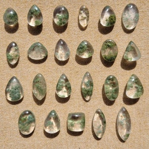 1 Piece Lodalite (Garden Quartz) Freeform Flat back Gemstone Cabochon Multiple Choice Listing