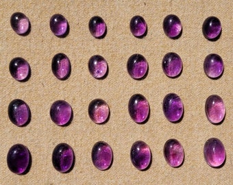 1 Piece 10 - 16mm Amethyst Crystals Oval Flat Back Gemstone Cabochon Multiple Choice Listing