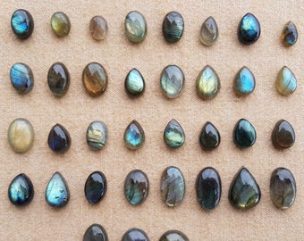 1 Piece 11-23mm Labradorite (A feldspar mineral) Iridescent Freeform Flat Back Gemstone Cabochon Multiple Choice Listing