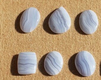 1 Piece Blue Lace Agate Freeform Flat Back Gemstone Cabochon Multiple Choice Listing