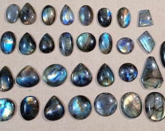 1 Piece 20-38mm Labradorite (A feldspar mineral) Iridescent Freeform Flat Back Gemstone Cabochon Multiple Choice Listing