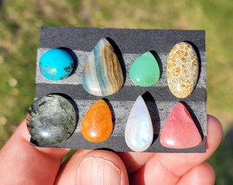 8 Pieces 13-22mm Mix Cabochon Freeform Flat Back Gemstone Cabochon Multiple Choice Listing