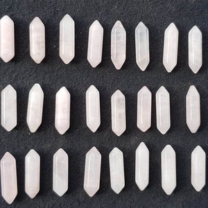 1 Piece 30mm Double Terminated Pale Rose Quartz Crystals for Jewelry Multiple Choice Listing