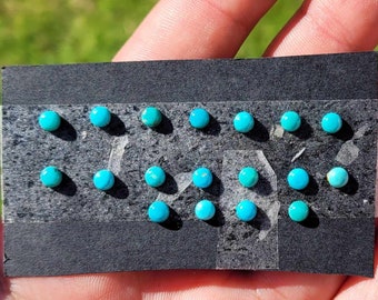 1 Piece 4mm Tibetan Blue Turquoise Round FLAT Back Gemstone Cabochon Multiple Choice Listing