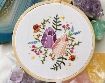 Crystal Vibes Embroidery Hoop Art