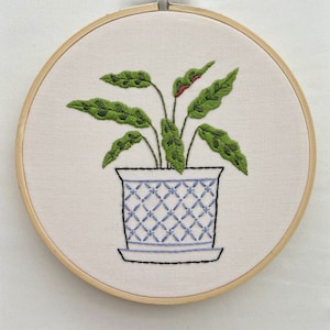 Calathea Rattlesnake Plant Embroidery Hoop