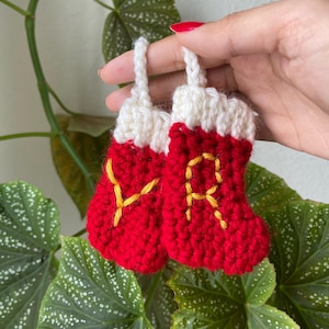 Crochet Custom Mini Christmas Stocking Ornaments Handmade Decorations