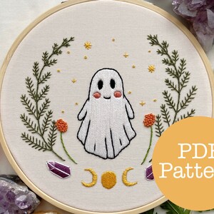 Flower Ghost PDF Embroidery Pattern