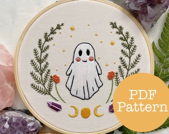 Modèle de broderie PDF Flower Ghost