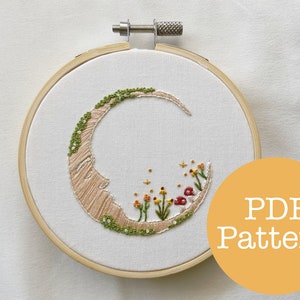 Moon Garden PDF Embroidery Pattern