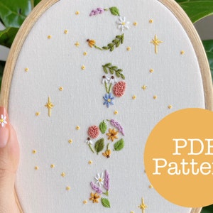 Moon Phases PDF Embroidery Pattern