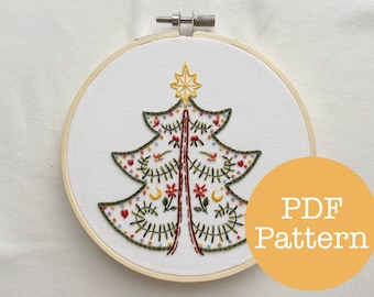 Christmas Bauble Hoop Hand Embroidery Pattern Pdf Instant - Etsy