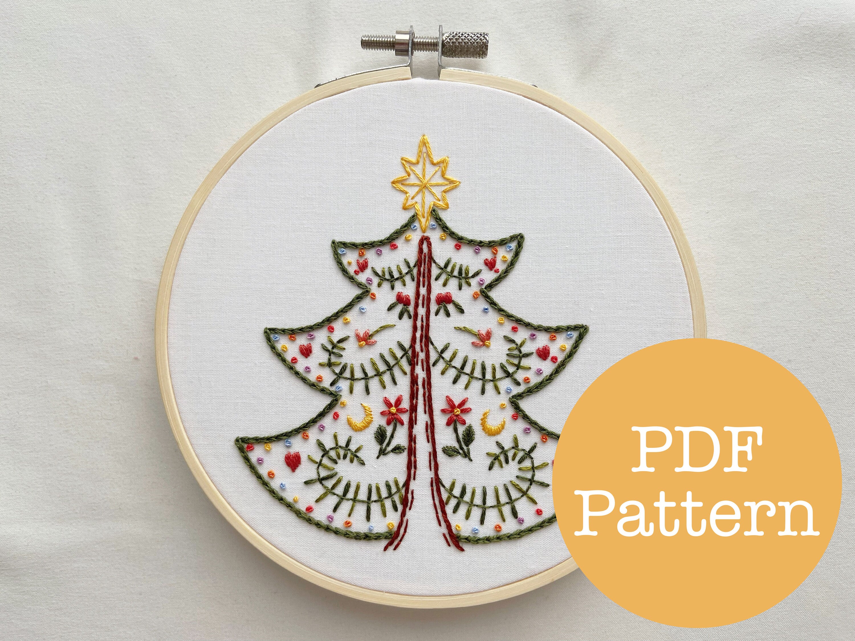 Christmas Tree PDF Embroidery Pattern | Etsy