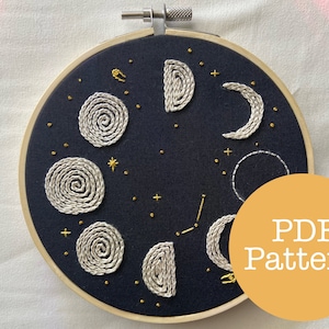 Phases of the Moon PDF Embroidery Pattern