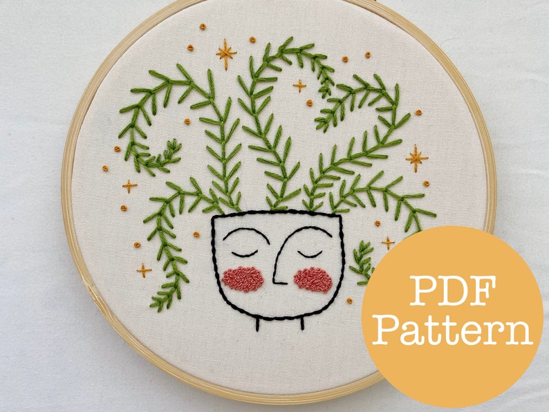 Plant Lover PDF Embroidery Pattern image 1