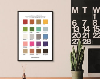 Colours of 'The University of Sheffield' Print