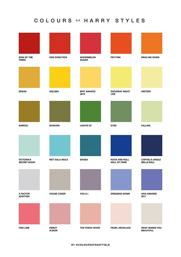 colours of harry styles etsy
