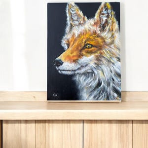 Original Fox Oil Painting on Canvas: Wildlife Portrait (12&quot;x16&quot;)