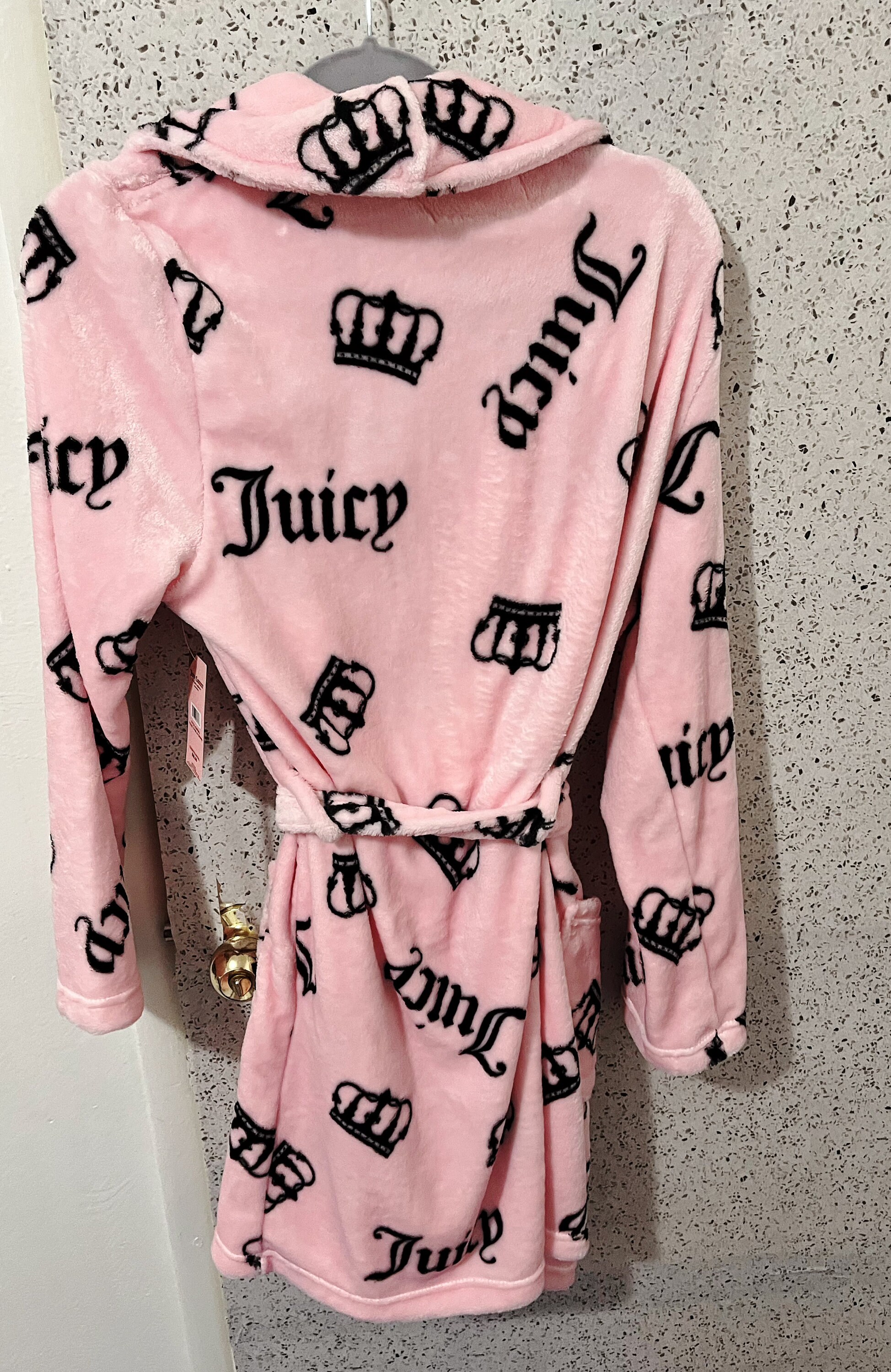 Juicy Couture Bathrobe Robe Crown Pink Sleepwear Women L Etsy