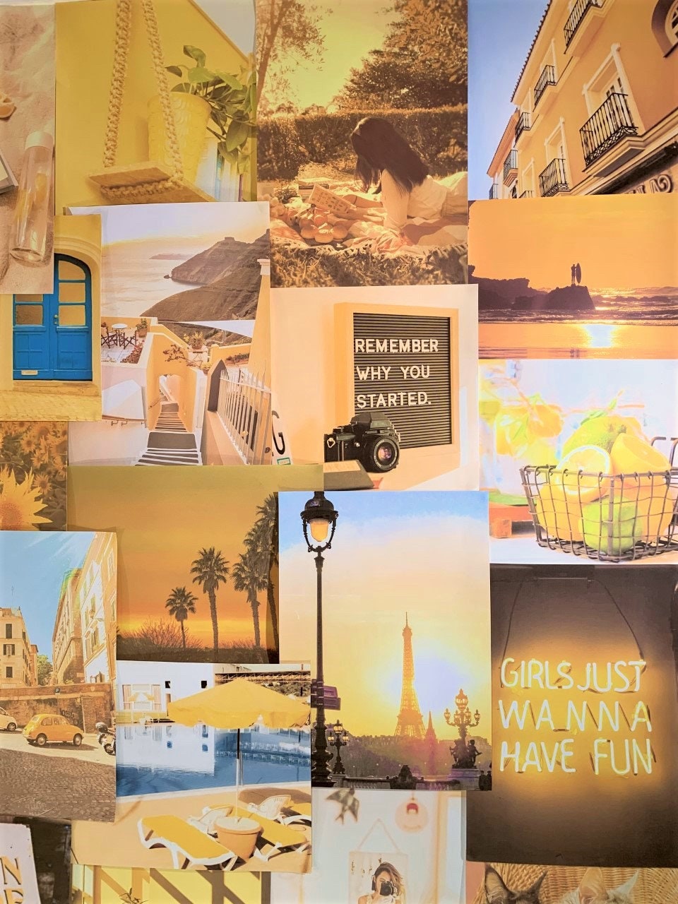 Gelbes Ästhetisches Retro Großes WandCollage Kit VSCO Vintage | Etsy
