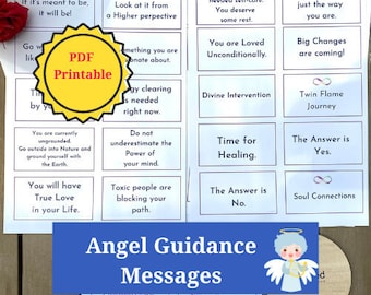 Angel Guidance gechannelde digitale berichten: PDF-afdrukbare kaarten, direct downloaden