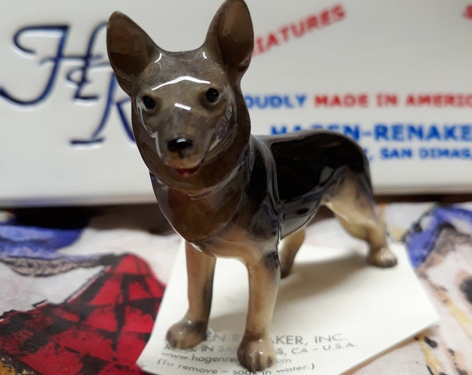 Dog Figurine German Shepherd Miniature GSD Police Dog Mans Best Friend