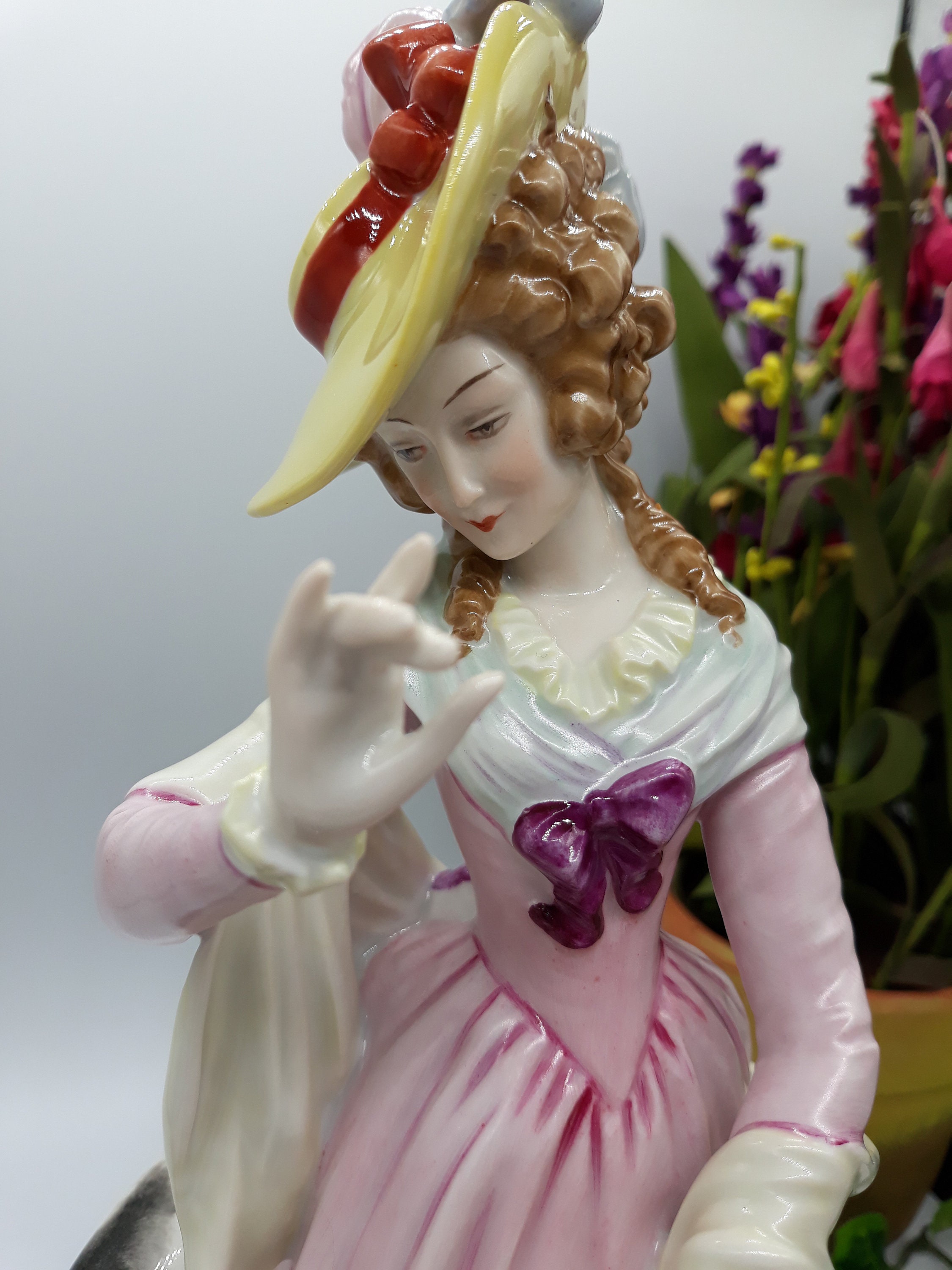 Rosenthal Woman Walking Borzoi Dog Rare - Greyhound Whippet