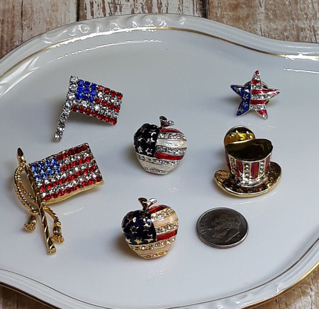 Broches de alfileres de la bandera americana Atan Tac o Throw Pin ...