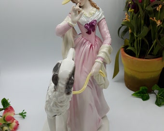Rosenthal Woman Walking Borzoi Dog Rare - Greyhound Whippet