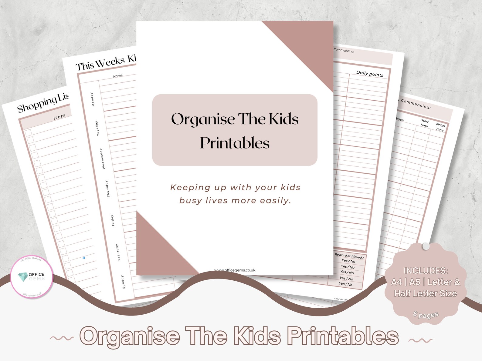 Organise the Kids Printables for Busy Parents - Etsy UK