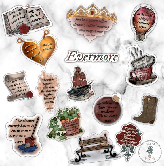 Taylor Evermore Quote Sticker Evermore Album Taylor Quote Stickers Evermore  