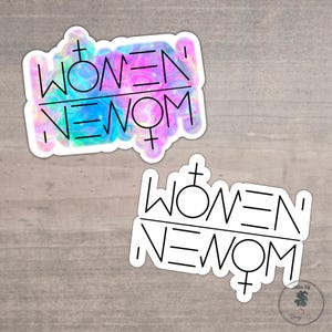 Venom/Woman Aufkleber | Frauen | Gift | Weiblich | Feministisch | Holographisch | Klare Sticker