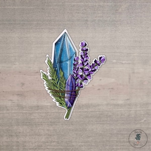 Crystal Bundle Sticker | Magic Sticker | Floral | Crystals | Water Bottle Sticker | Vinyl Sticker