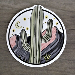 Pegatina de cactus del desierto