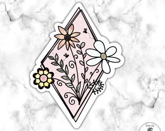 Geometric Flora Sticker | Floral Sticker | Geometric Sticker | Hydroflask Sticker | Laptop Sticker