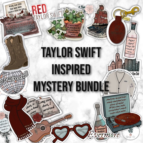 Taylor Inspired Mystery Sticker Pack | Vinyl Stickers | Laptop Stickers | Hydroflask Stickers | Mystery Pack | Taylor |