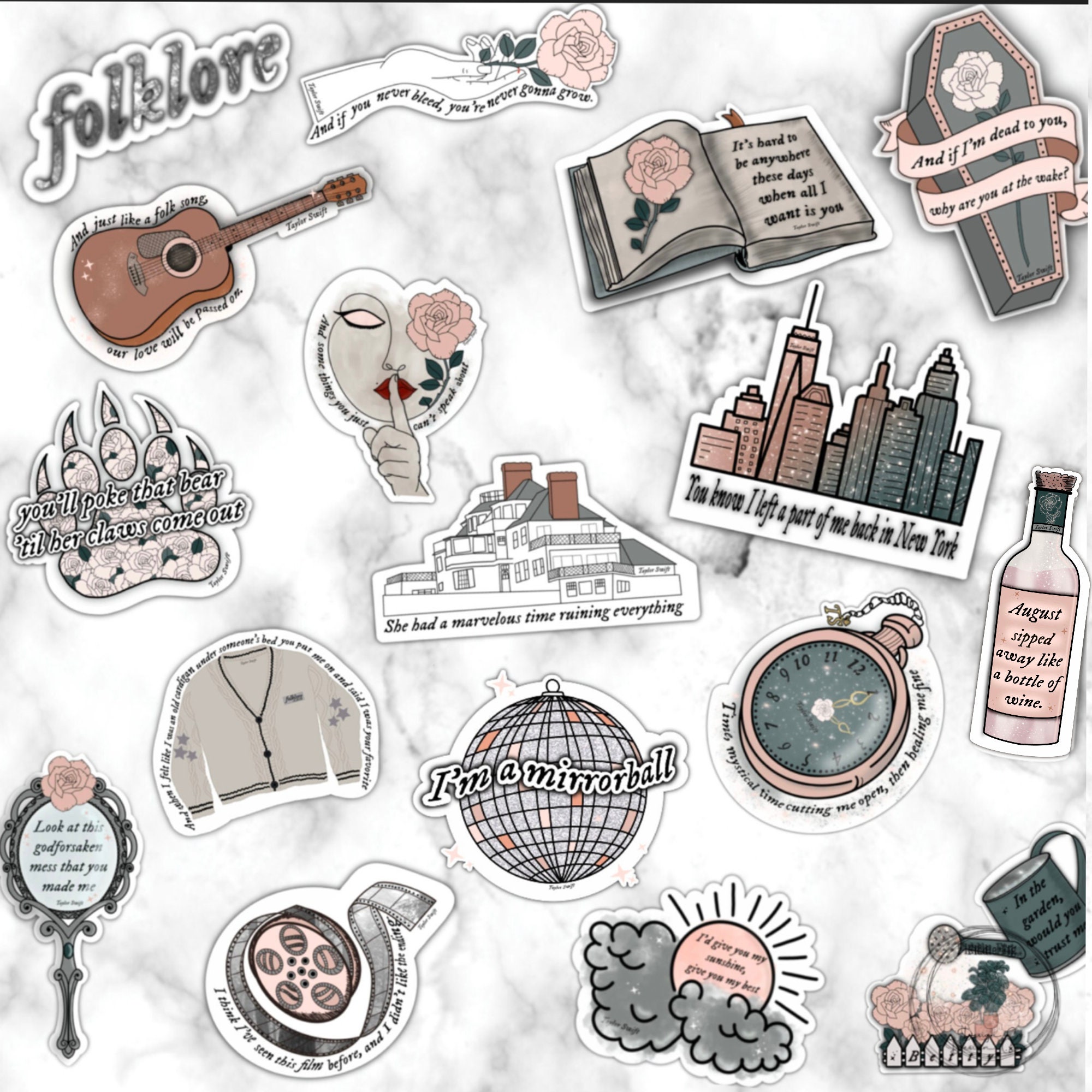 Taylor Inspired Folklore Quote Sticker Folklore Album Taylor Quote Stickers  