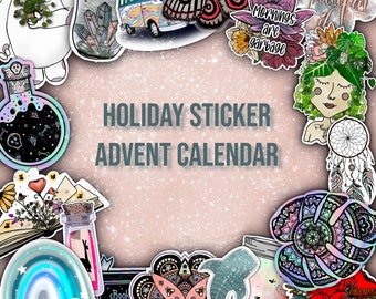 Sticker adventskalender | Vinylstickers | Laptopstickers | Hydroflask-stickers | Mysteriepakket | Advent kalender