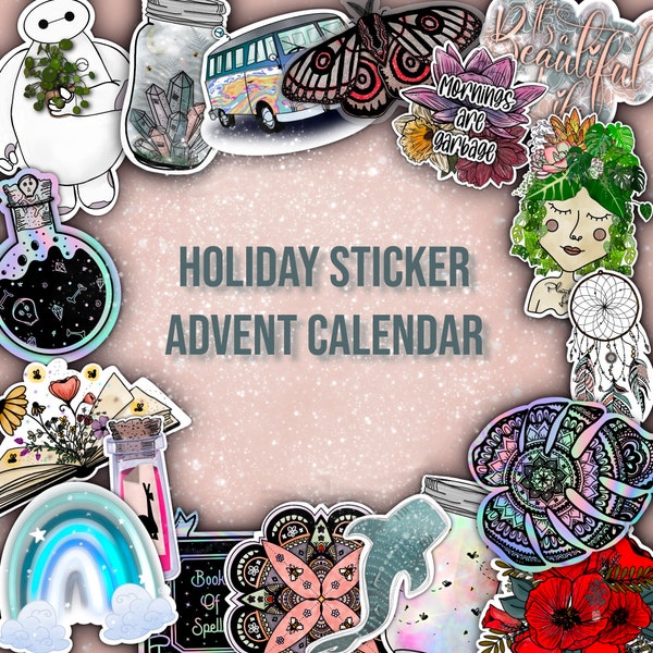 Sticker Advent Calendar | Vinyl Stickers | Laptop Stickers | Hydroflask Stickers | Mystery Pack | Advent Calendar