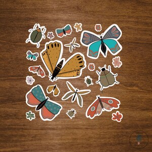 Insect Sticker Pack |Moth Sticker| Bug Sticker | Nature Sticker | Beetle Sticker