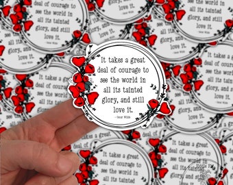 Poppy Quote Sticker | Oscar Wilde | Quotes | Poetry | Floral Sticker | Poppies