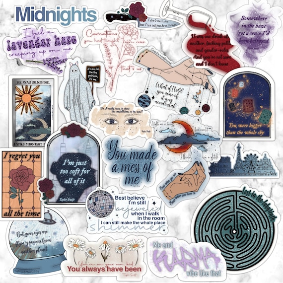 9 Taylor Swift Midnights Vinyl Stickers