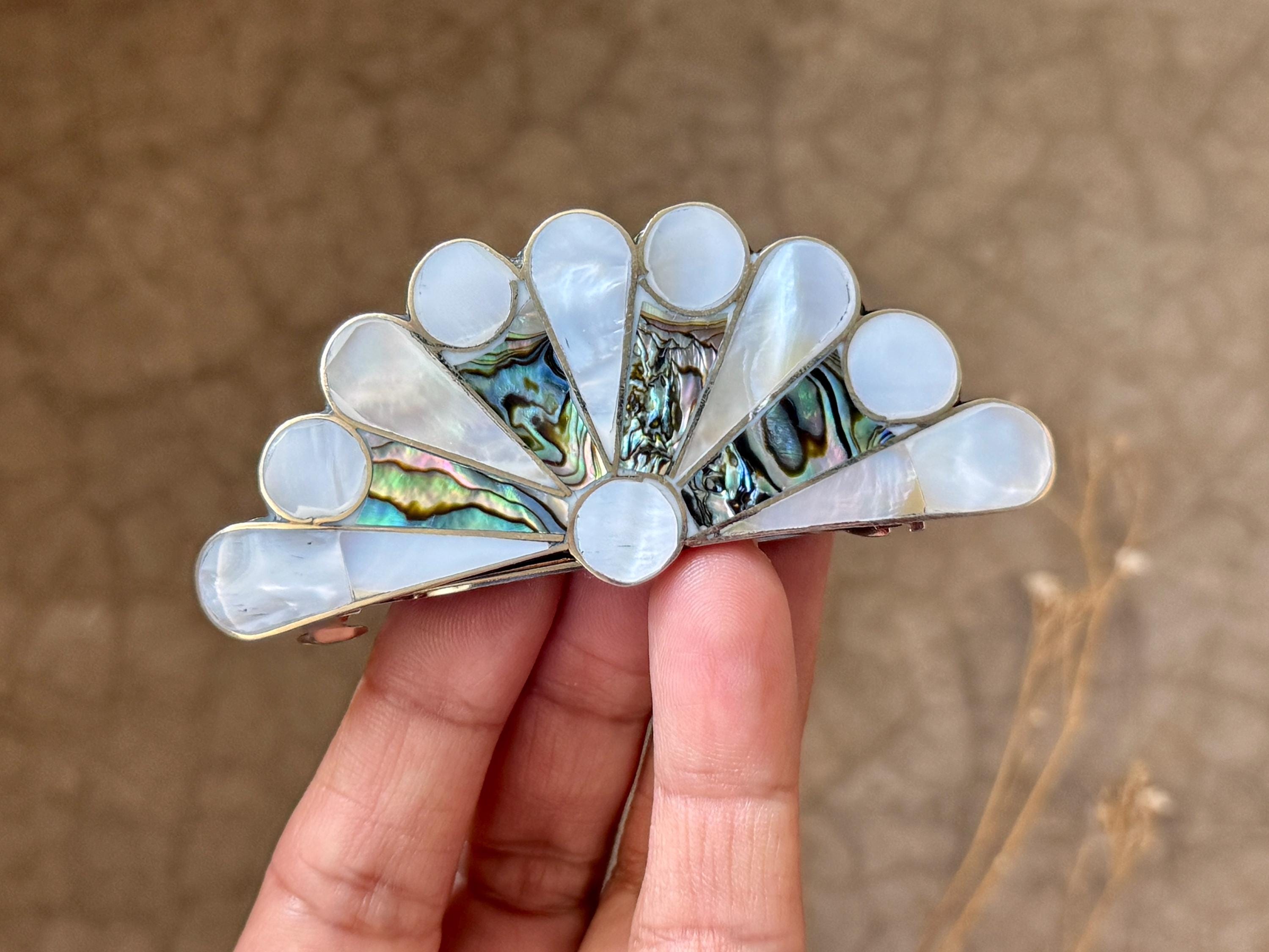 Vintage Mexico Silver Turquoise Inlay Butterfly Hair Clip Barrette Stick Pin Vintage Turquoise Silver Pins - Etsy main image 4
