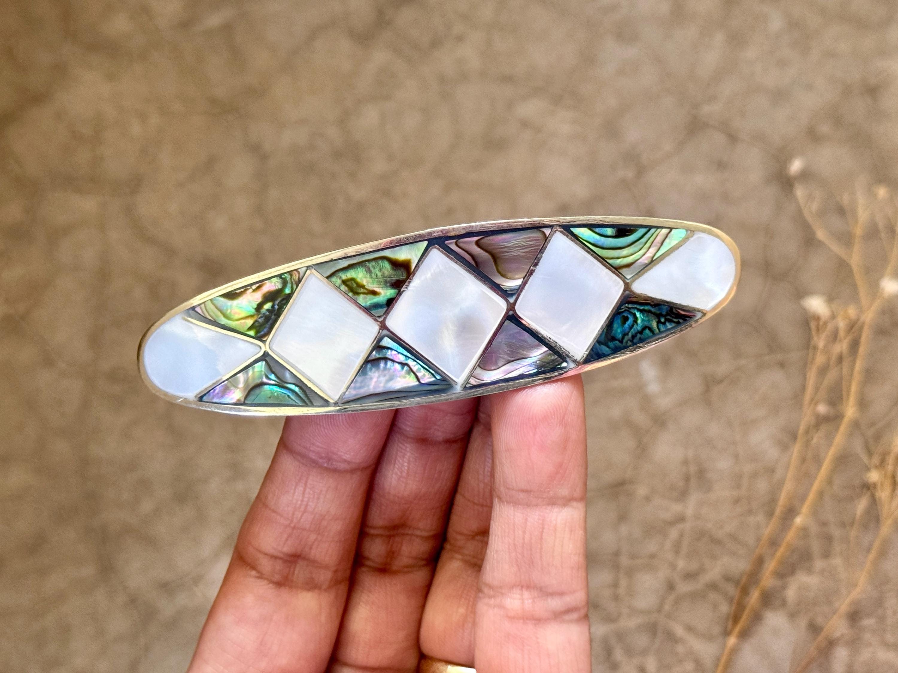 Vintage Abalone Shell & MOP Inlay Hair Barrette il_fullxfull.7149121645_mx4x.jpg main image 3