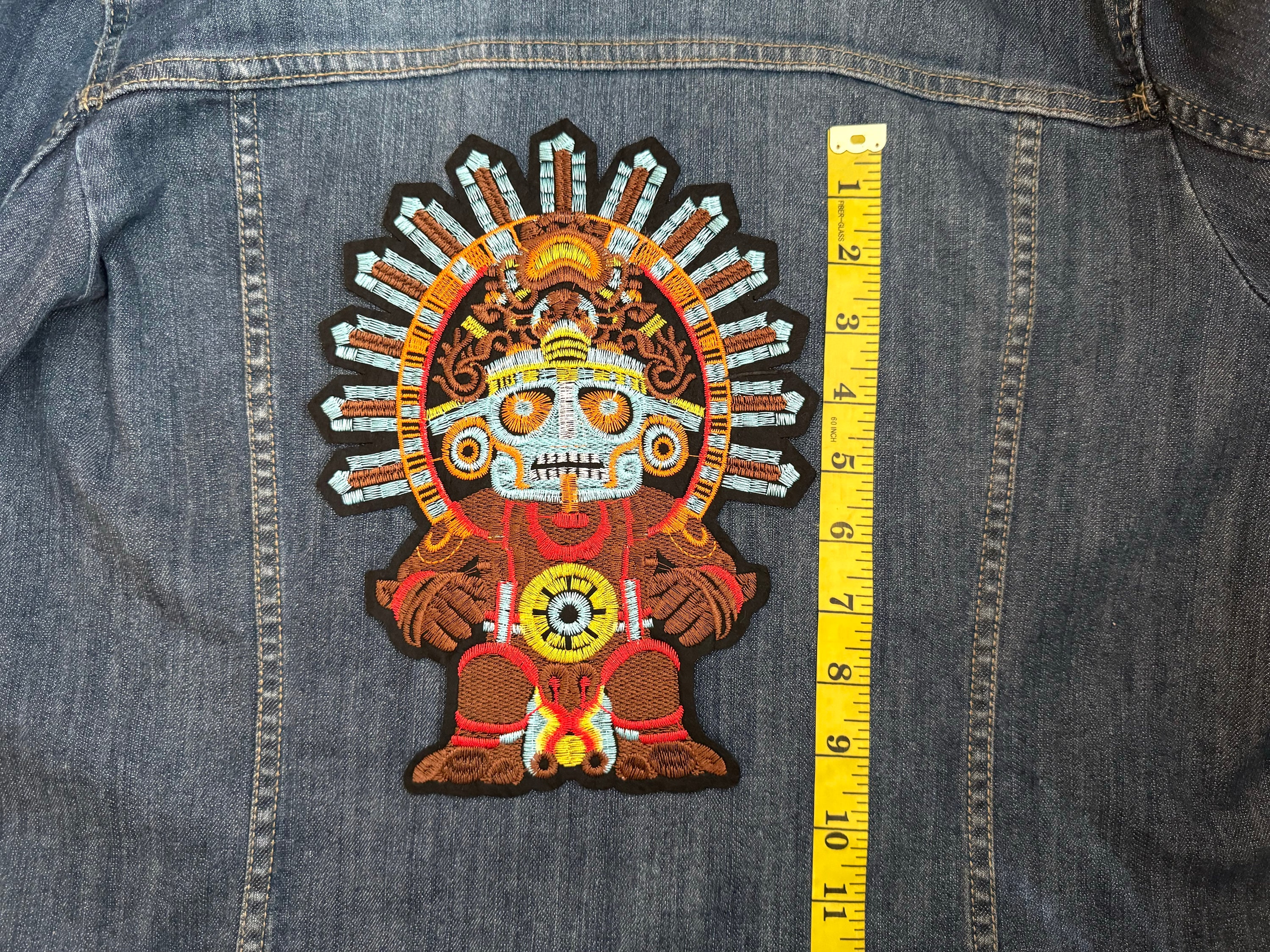 Tlaloc Patch: Mexican Aztec Rain God Embroidered Large Iron-on Applique ...