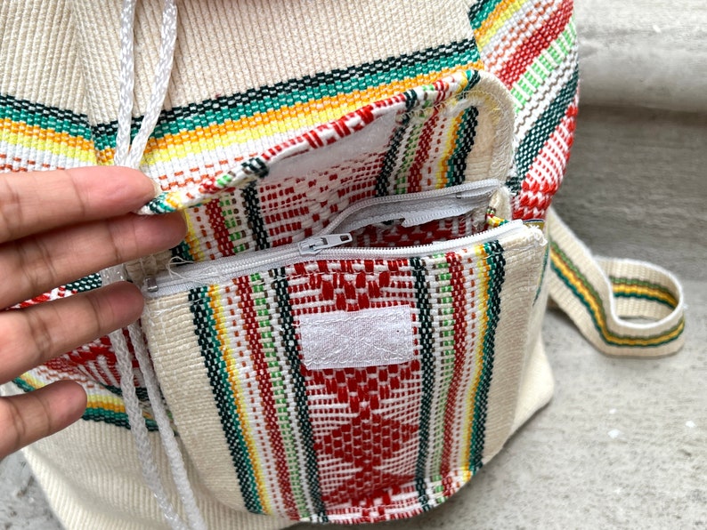 Textiles Backpack Backpack Artisanal Mochila Adult Size Ethnic Boho Bag Handwoven Travel ...