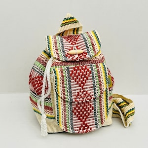 Mini sac à main artisanal sac à dos mexicain Mochila sac ethnique très durable Boho Morral tissé à la main authentique textiles mexicains petit sac à main Pequeña