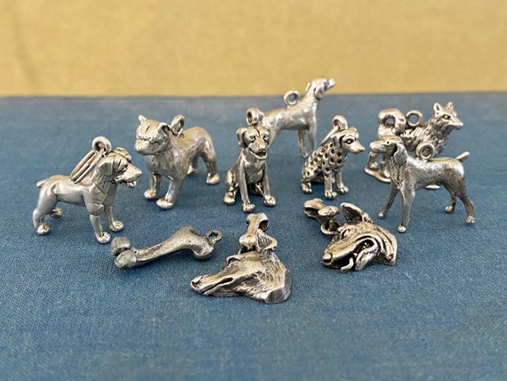 Lot of Vintage Sterling Silver Charms Dog Charms A