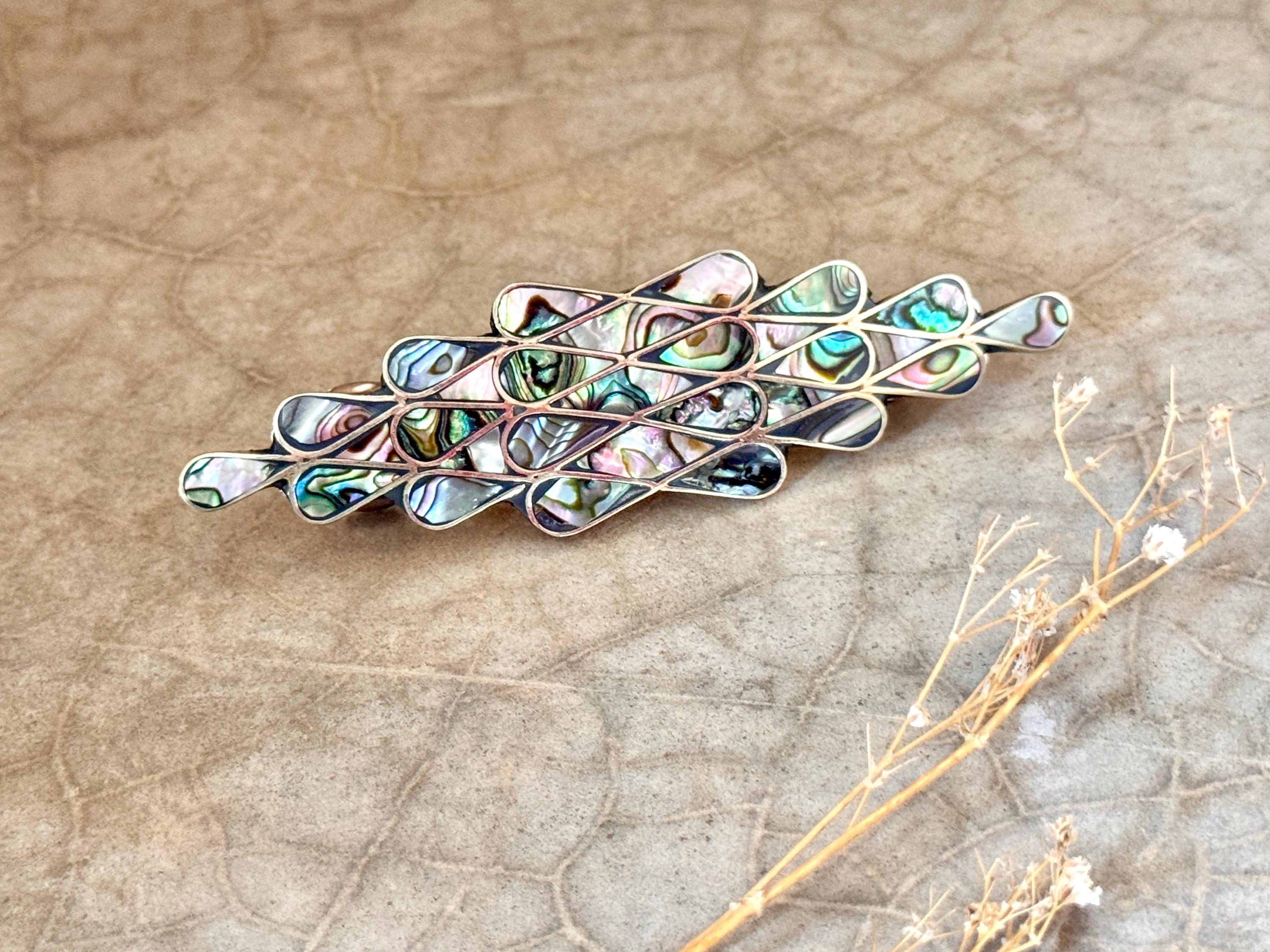 Elegant Barrette Inlaid Abalone Shell & Mother of Pearl Hair  display picture 1